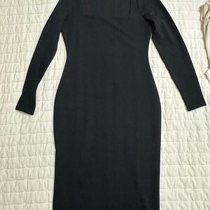 H&M Black Square Neck Bodycon Dress